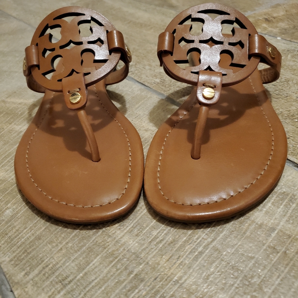 Tory Burch Leather Miller Tan Sandals